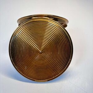 Vintage Stratton Of England MCM Compact Make Up Mirror Art Deco Design 3" Round‎
